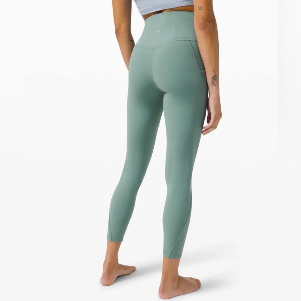 Lululemon Align High Rise Pant Pockets 25” Tidewater Teal Green Size 2  Leggings